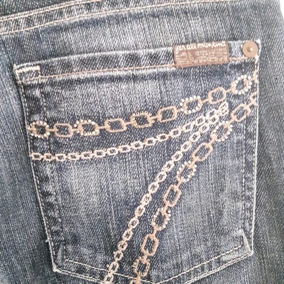 7 For All Mankind Flare Fit Jeans Midrise Sz 29 Like New - Picture 13 of 14